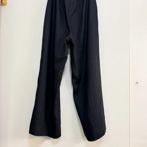 Reformation Malika Linen Black Jumpsuit, Size 10
